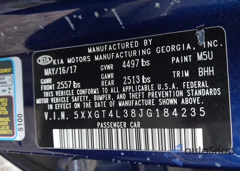 2018 Kia Optima Lx из США, поврежденный, VIN 5XXGT4L38JG184235